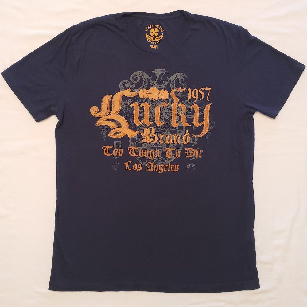 Men's Lucky Brand Originals "Too Tough to Die - Los Angeles" Navy blue T-shirt.